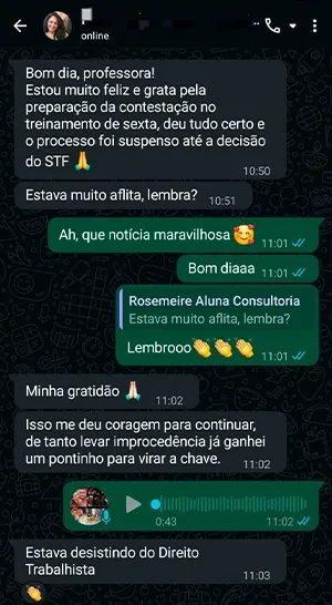 Depoimento de aluna sobre o método de audiência 2